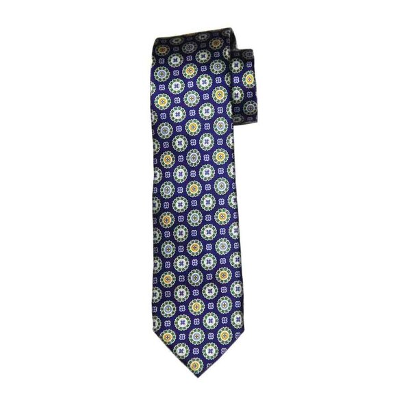 NEW DANIEL CREMIEUX Italian Silk Tie Multicolor Fancy Geometric Men's - Picture 1 of 1